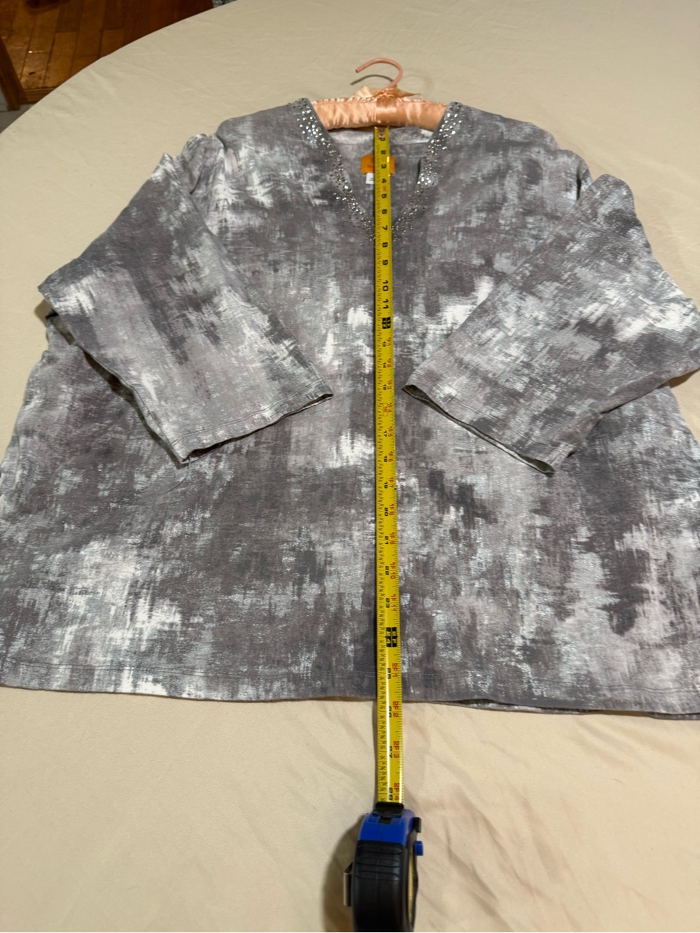 Ruby Rd. Gray V-Neck Rhinestone Tunic - Picture 3 of 7